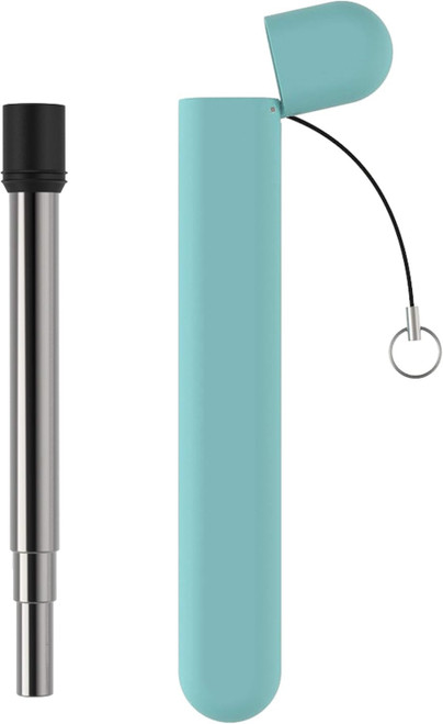 Lund London Plant Travel Straw Reusable Stainless Steel Straw & Case Mint