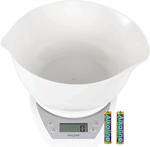 Salter 1024 WHDR14 Dual Pour Digital Kitchen Scale - Includes 2L Mixing Bowl