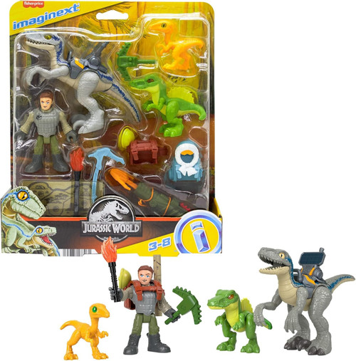Imaginext Jurassic World Dinosaur Toys, Track & Trail Dino Pack with Owen Grady