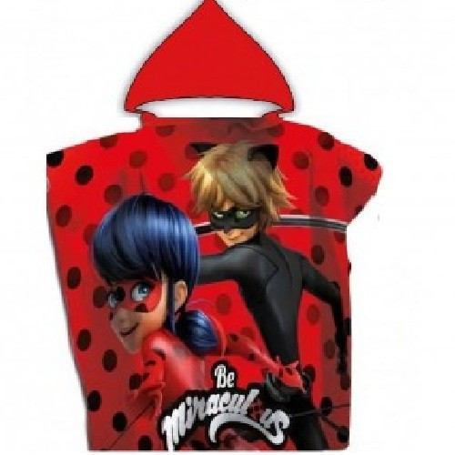 Miraculous Ladybug Girls Hooded Poncho Towel