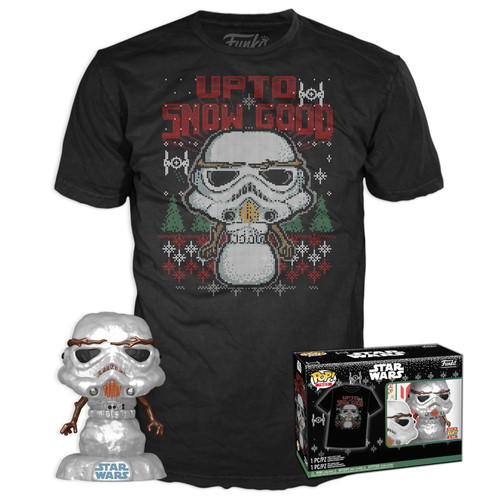 Funko POP Star Wars Holiday Stormtrooper Snowman 100% Cotton T-Shirt Small