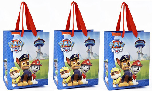 Paw Patrol Small Gift Bags Ideal for Parties and Goodie Bags Set of 3