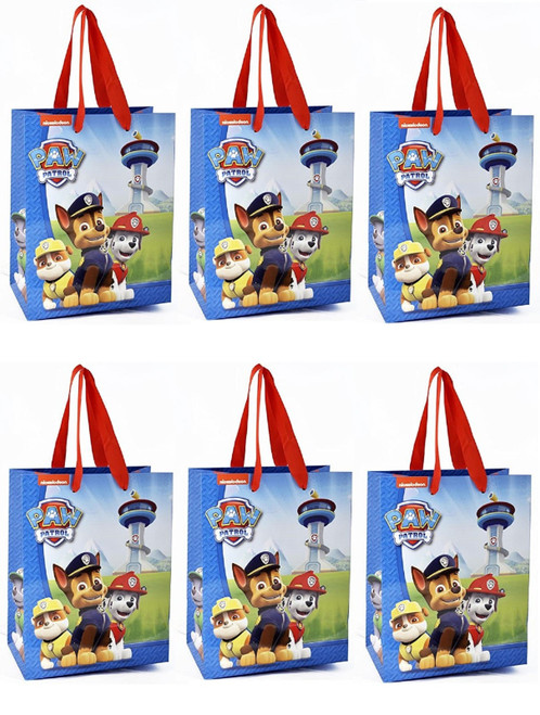 Paw Patrol Small Gift Bags Ideal for Parties and Goodie Bags Set of 6
