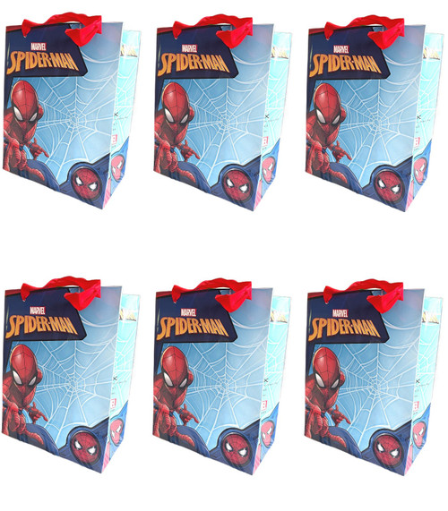 Spiderman Small Gift Bags Ideal for Parties and Goodie Bags Set of 6