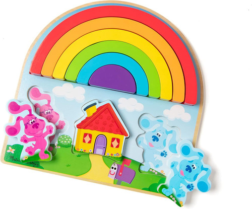Melissa & Doug 33008 Blues Clues And You, Wooden Rainbow Stacking Puzzle