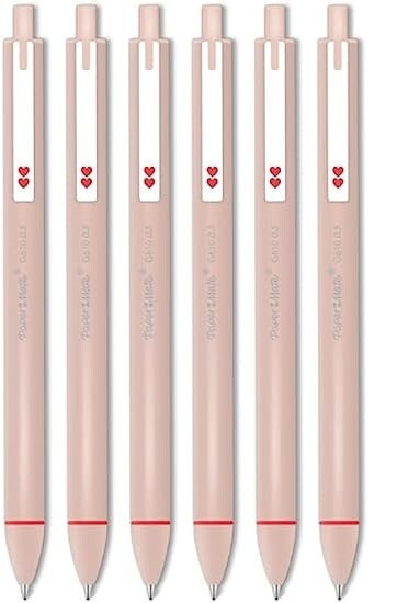 Paper Mate Glide Retractable G610 Gel Stylo 0.5mm Pen Red Ink 6 Pack
