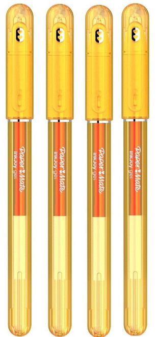 Paper Mate Inkjoy Gel Pens 0.5mm Fine Point Yellow 4 Pack