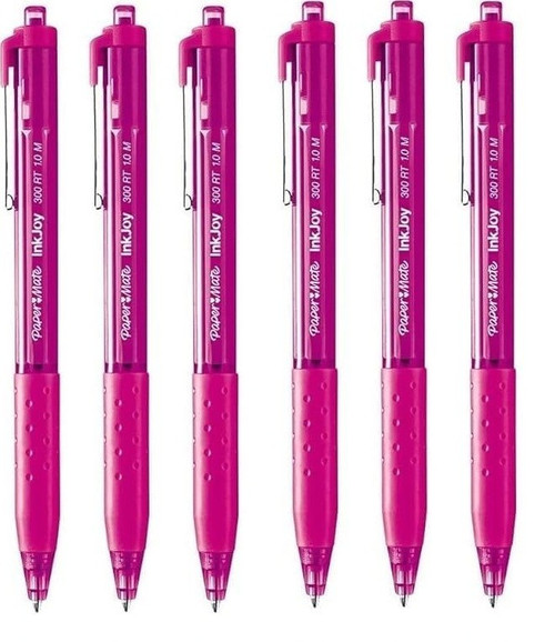Paper Mate InkJoy 300RT Retractable Ballpoint 1.0mm Medium Magenta 6 Pack