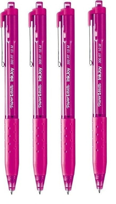 Paper Mate InkJoy 300RT Retractable Ballpoint 1.0mm Medium Magenta 4 Pack