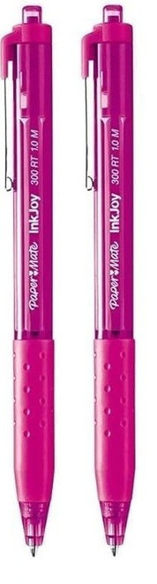 Paper Mate InkJoy 300RT Retractable Ballpoint 1.0mm Medium Magenta 2 Pack