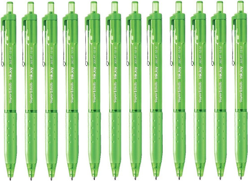 Paper Mate InkJoy 300RT Ballpoint Pens Medium Point Lime Green 12 Pack