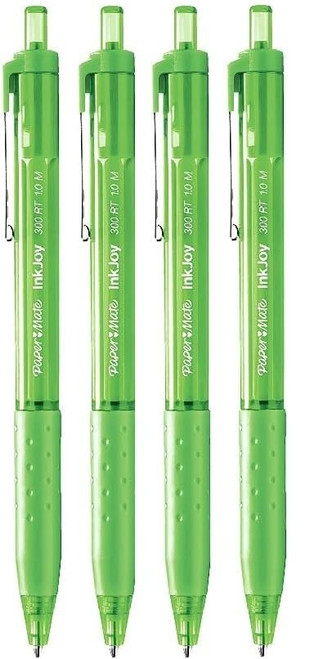 Paper Mate InkJoy 300RT Ballpoint Pens Medium Point Lime Green 4 Pack
