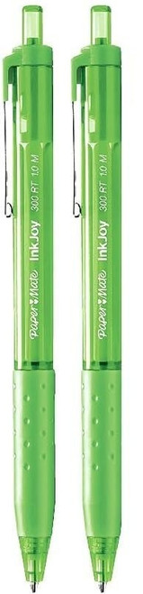 Paper Mate InkJoy 300RT Ballpoint Pens Medium Point Lime Green 2 Pack