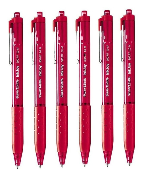 Paper Mate InkJoy 300RT Ballpoint Pens Medium Point Lime Red 6 Pack
