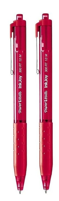 Paper Mate InkJoy 300RT Ballpoint Pens Medium Point Lime Red 2 Pack