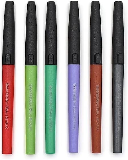 Paper Mate Flair Metallic Ink Pens 0.7mm Medium Point 6 Pack
