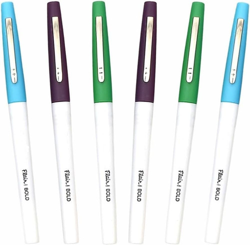 Paper Mate Flair Bold 6 Pack of Pens Turquoise, Green and Plum