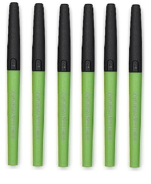 Paper Mate Flair Metallic Medium 0.7mm Kiwi Pack of 6 Pens