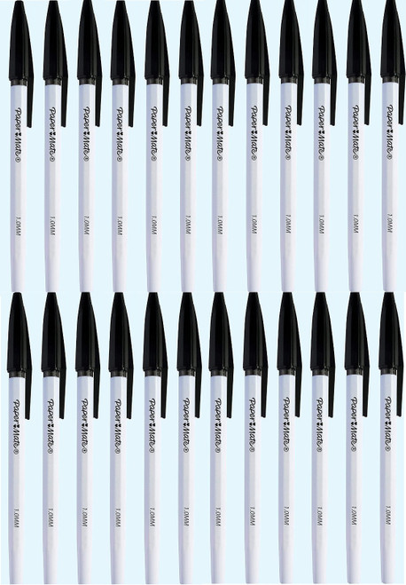 Paper Mate 045 Ball Point Pens 1.0mm Capped 24 Pack Black