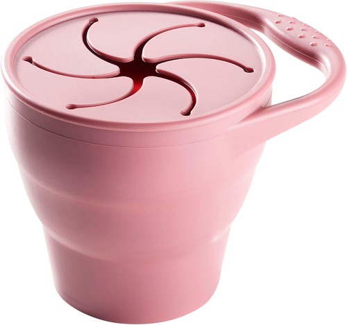 Tommee Tippee Collapsible Silicone Snack Pot with Spill-Proof Lid Pink