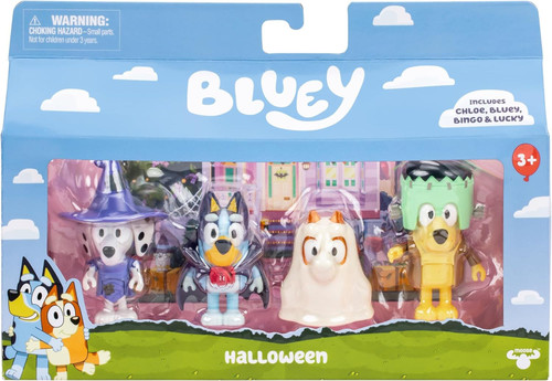 Bluey Halloween 4 Figure Pack 2.5" with Bluey, Bingo, Chloe and Lucky