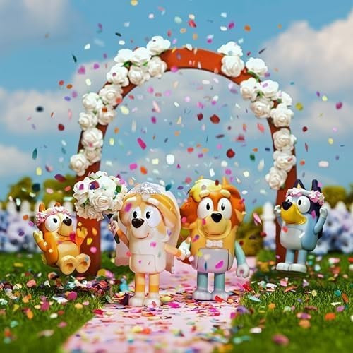 Bluey 4 Figure Pack Wedding Time Uncle Rad and Frisky's Wedding Day