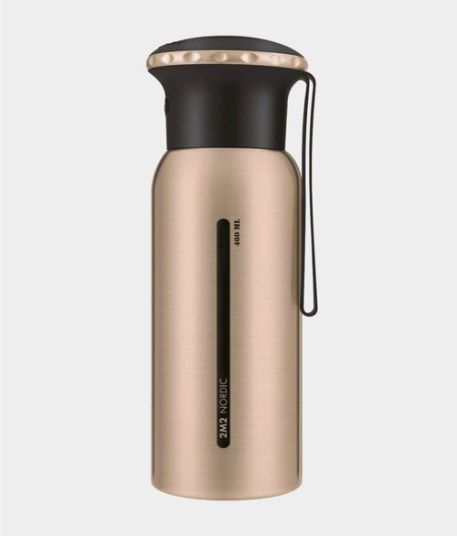Nordic Thermo Bottle Insulated Drinks Flask with Bluetooth Speaker Lid Gold