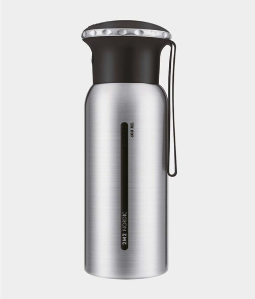 Nordic Thermo Bottle Insulated Drinks Flask with Bluetooth Speaker Lid Silver