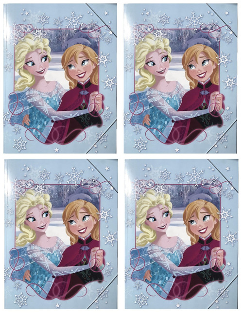 Disney Frozen 4 Pack of Document Holders 'My Sister my Hero' Blue