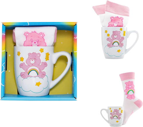 Care Bears (Cheer Bear) Ceramic Mug & Sock Set, Adorable Cheer Bear Design