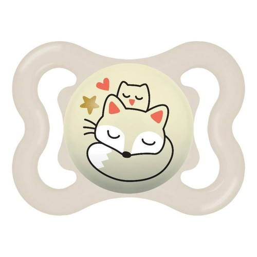 MAM Supreme Night Silicone Soother Dummy 2-6 Months Beige Fox