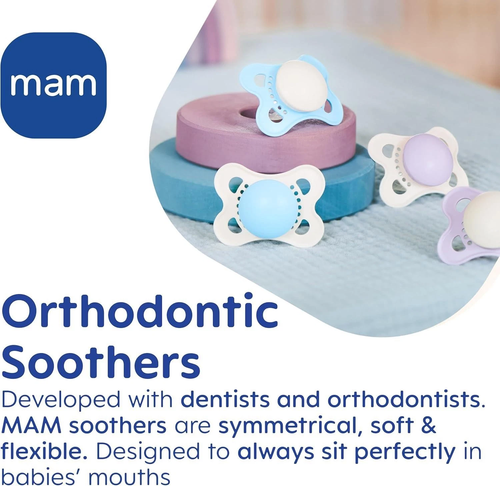 MAM Original Night Soother Dummy Twin Pack 2-6 Months Dino Star Glow in the Dark