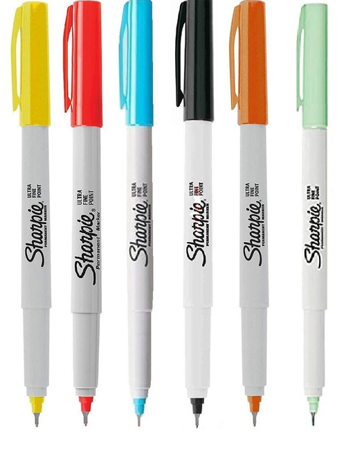 Sharpie Permanent Marker Pen Ultra Fine Point - Choose from 6 Colours