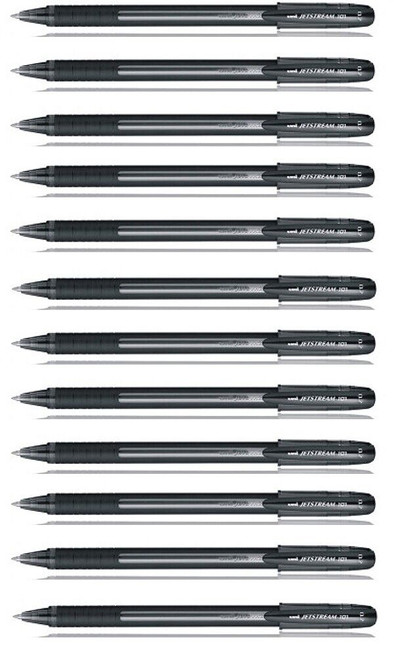 Uni Ball Jetstream 101 Roller Ball Pen 0.7mm Black 12 Pack