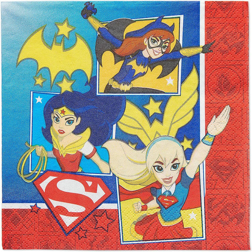Super Hero Girls 16 Pack Paper Napkin Party Serviettes 2 Ply
