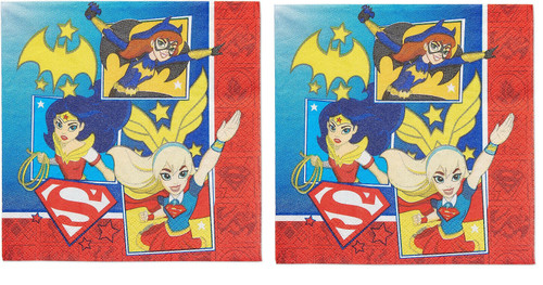 Super Hero Girls 32 Pack Paper Napkin Party Serviettes 2 Ply