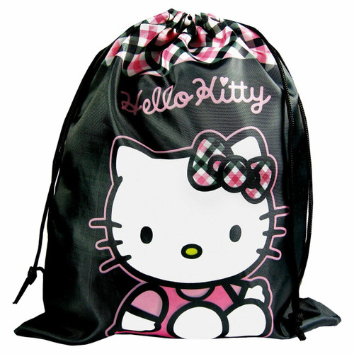 Hello Kitty Gym / Swimming Drawstring Bag Black