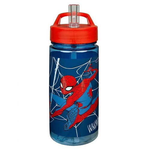 Spiderman Drinks Bottle with Flip Up Dispenser Blue