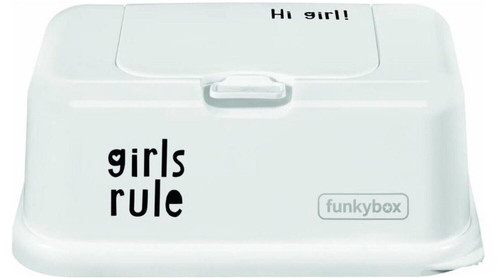 Funkybox Wipes Dispenser 'Girls Rule' White