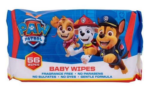 Paw Patrol baby Wipes 56 Pack, Fragrance Free and Gentle