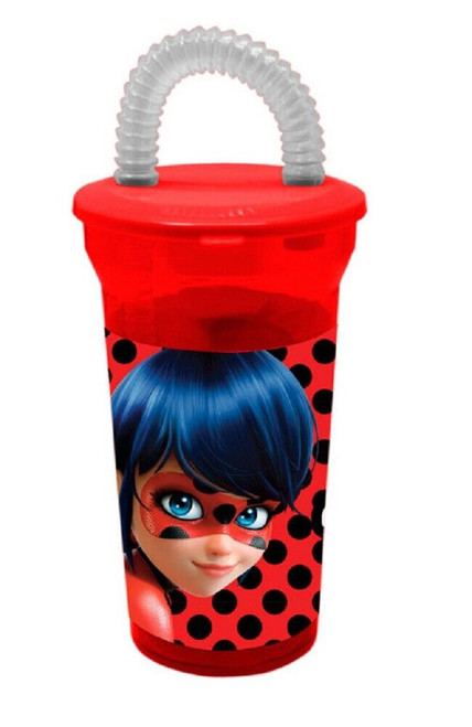 Miraculous Ladybug Large Lidded Cup with Bendy Straw