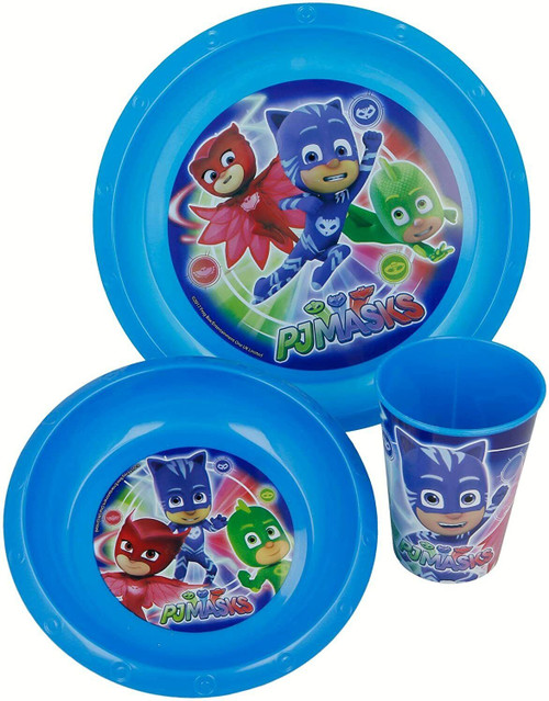 PJ Masks 3 Piece Meal Set with Plate, Bowl and Tumbler