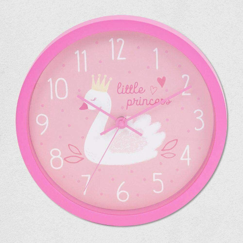 Little Swan Princess Pink Battery Operated Wall Clock