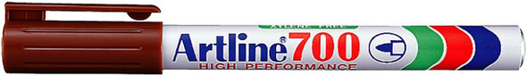 12 Pack of Artline 700 Permanent Marker Pen 0.7mm Brown Xylene Free