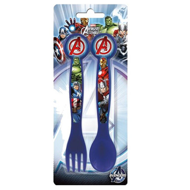Marvel Spoon Rest Avengers Plastic Spoon and Fork Cutlery Set - Big White Rabbit.ie
