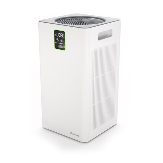 Air purifier on white background showcasing app control