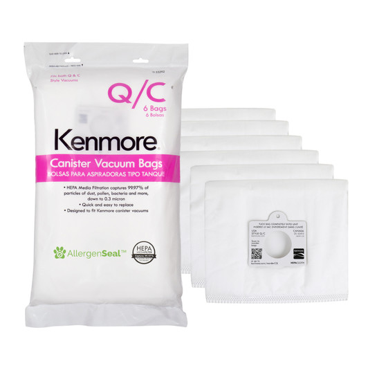 Kenmore Type Q HEPA Vacuum Bags for Canister Vacuums