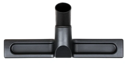 A black floor brush/squeegee nozzle on a white background