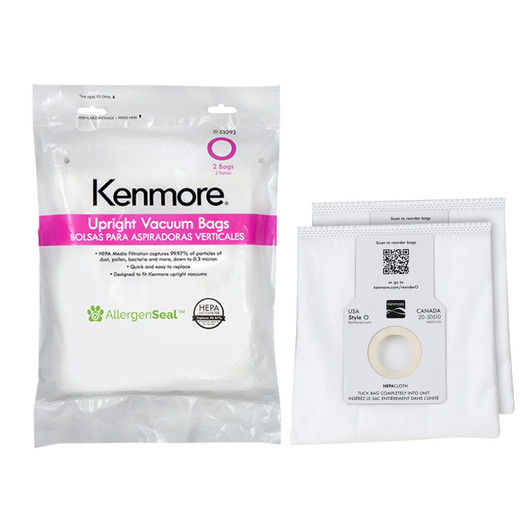 Kenmore Type O HEPA Vacuum Bags for Upright Vacuums - 2pk