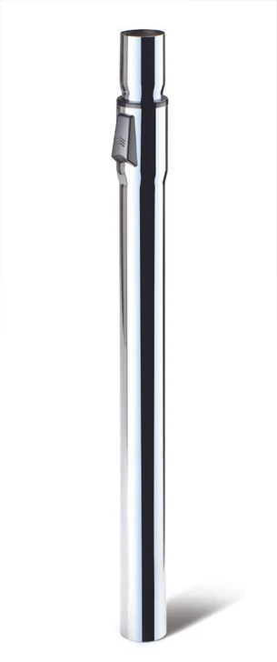 A metal telescoping wand on a white background
